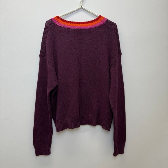 Marine Layer Slouchy V-Neck Sweater M 🟠 - Picture 7 of 8